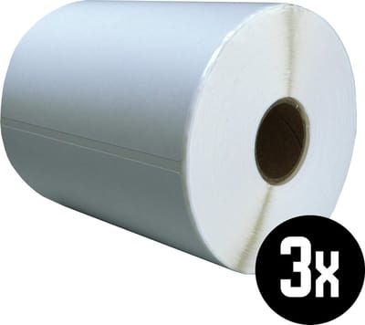 DULA Compatible Zebra Labels 102x210mm - 210 etiketten per rol - kern 25mm - Wit- Permanent - 3 rollen