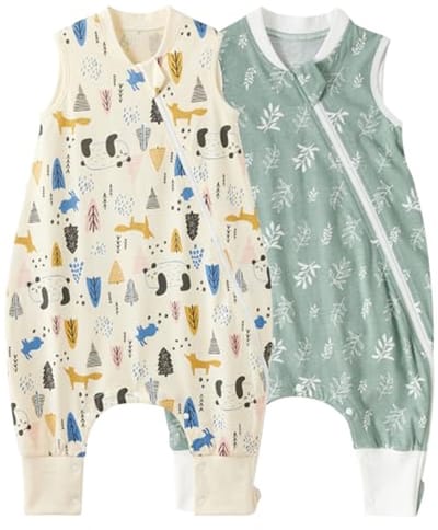 Babyslaapzak met benen en voeten, 0,5 TOG, 100% katoen, voor baby's van 6-12 maanden