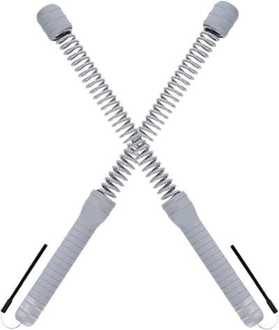 Fitness Touwen - Oefenkoorden Set - Krachttraining Thuis - Knoopvrij Antislip - 2 Delig - Grijs