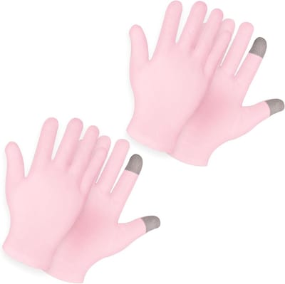 Hydraterende Katoenen Handschoenen voor de Nacht met Touchscreen Ondersteuning, Ideaal voor Droge Huid, Eczeem en Spa Behandelingen