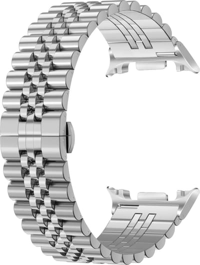 Strap-it Jubilee Stalen Band (Zilver) geschikt voor Samsung Galaxy Watch 9 (40/44mm) / Watch 8 (40/44mm) / 8 Classic (46mm)