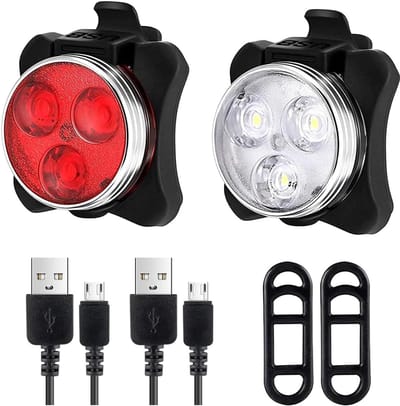 USB Oplaadbare Fietsverlichtingsset met 4 Helderheidsmodi - Waterdicht voor Racefiets en Mountainbike