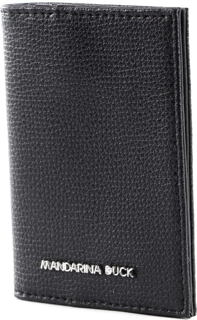MANDARINA DUCK Leren Kaarthoes Mellow Urban Card Case Nero Zwart