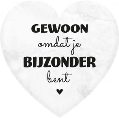 Marmeren hartje - Gewoon omdat je bijzonder bent - 5x5cm