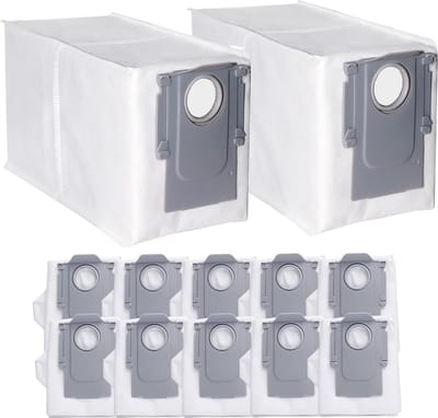 12 stuks stofzakken als vervanging geschikt voor Roborock Q Revo Robot / S8 MaxV Ultra / S8 Max Ultra / Qrevo MaxV robotstofzuiger, 2,7 l grote capaciteit