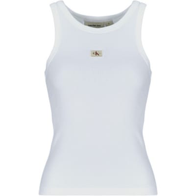 Top Calvin Klein Jeans WOVEN LABEL RIB TANK TOP