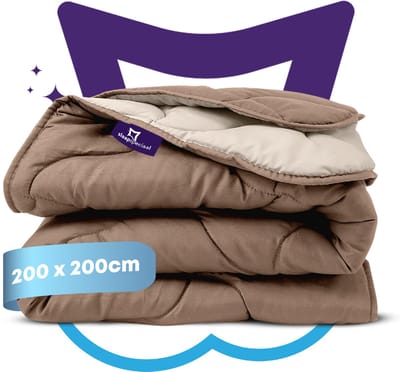 Slaapspeciaal Zomerdekbed - eazydekbed ® Series Bruin/Creme - Dekbed zonder overtrek | 200x200 cm - Hoesloos dekbed - Bedrukt dekbed zonder overtrek - Dekbed in kleur - Gekleurd dekbed - Tweepersoons Dekbed