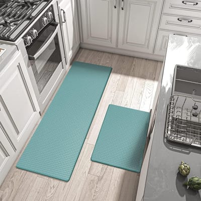 Huishoudelijk PVC Leer Waterdichte Vloermatten Creatief Huis Cartoon Lang Keuken Antislip en Oliebestendige Matten 44*75*1CM gray