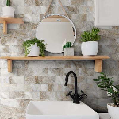 Marmeren Wandtegels - Zelfklevende Tegels Backsplash Tegels - Keuken en Badkamer - Hoogglans Afwerking - 16 stuks 10x20 cm