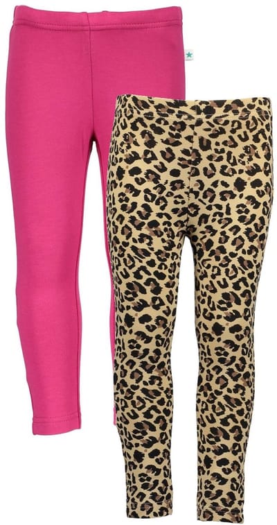 Blue Seven - 2 PACK Leggings - Biologische katoen - Panter print - Roze - Maat 110