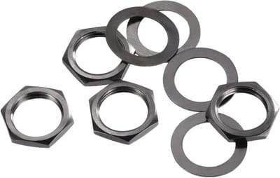 Set van 4 Gitaar Moeren en Ringen voor 3/8" Input Output Jack Socket - Grijs voor Gitaar en Bas