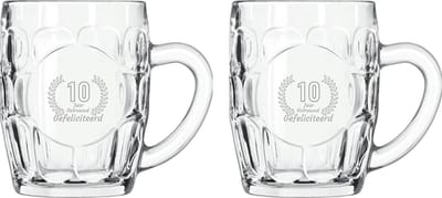 Gegraveerde set Bierpullen 55cl Gefeliciteerd 10 jaar getrouwd
