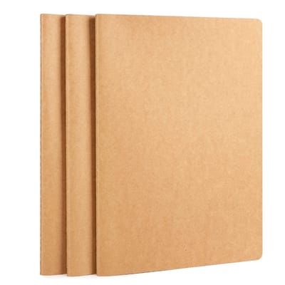 Dailygoods- Notitieboek A4 3 Stuks - Blanco Notitieboek - Reisnotitieboek - Schrijfboek - Kladblok - 100g/m² Papier - Schrijfblok