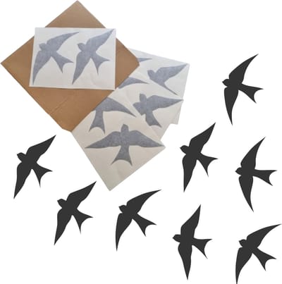Zelfklevende raamstickers Vogel Zwaluwen – 8-delig – Permanente raamdecoratie voor binnen en buiten