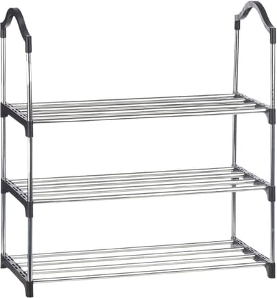 Kipit Schoenenrek - zwart - 3 niveaus - 39 x 15 x 60 cm - opbergrek - schoenenkast