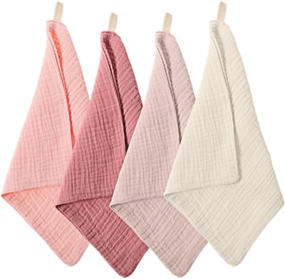 Dailygoods - Qianyu 4 stuks gezichtsdoekjes, make-up-remover, zachte washandjes, absorberende mousseline-washandjes, ademende gezichtsdoeken voor huidverzorging, dagelijkse reiniging, reizen, vrouwen en mannen