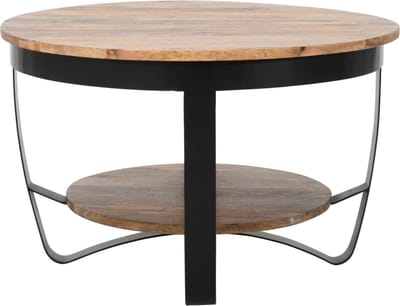 Ronde Salontafel - Koffie Tafel - Woonkamer Meubel - Massief Mangohout - 70cm Diameter - Natuurlijk