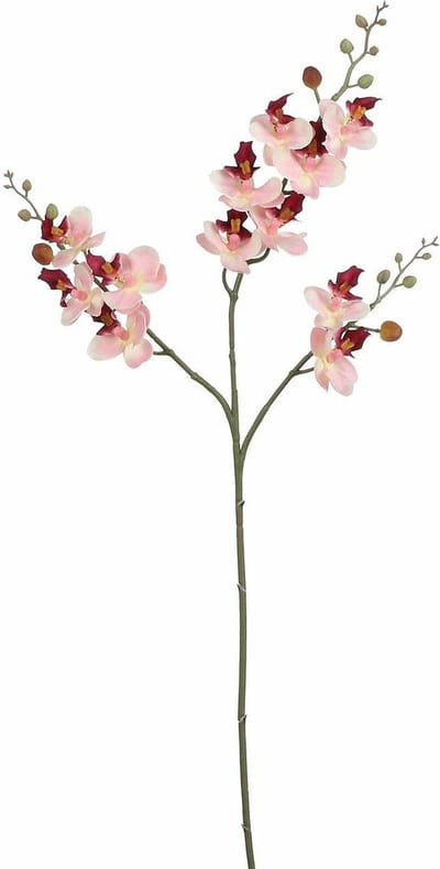Mica Decorations Kunstbloemen Orchidee tak - lichtroze - 75 cm - Kunst zijdebloemen - siertakken - planten - bloemetjes