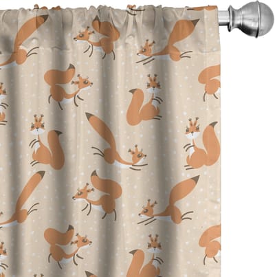 ABAKUHAUS – Eekhoorn Gordijnen Fluffy – 2x75x225 cm – Perzik Oranje Bruin