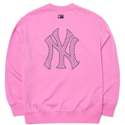 MLB New York Yankees Effen Kleur Vintage Ronde Hals Sweatshirt Unisex Sweatshirt Diep Roze 3AMTM0114-50PKD XL pink