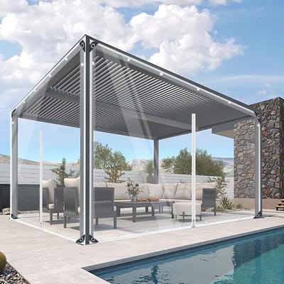 Transparant PVC Zeil - Waterdicht Doek - Buitenruimte Beschermen - Met Rits en Oogjes - 2 x 2 Meter - Transparant