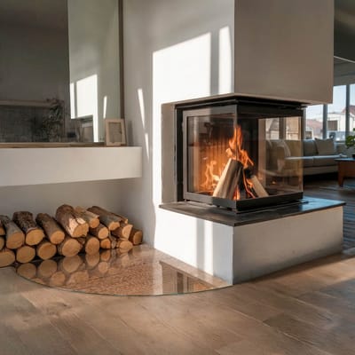 Coloray Vloerplaat Houtkachel - Vloerplaat Openhaard - 100 cm x 100 cm - Houtkachel Accessoires - Bruin Vloerplaat Kachel - Plaat Kachel - Plaat voor Onder Houtkachel - Open Haard Accessoires - Onderplaat