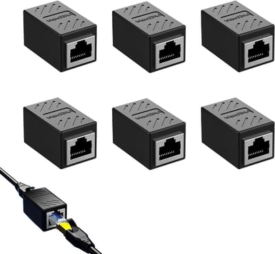RJ45 Connectoren - Ethernet Koppeling - Netwerk Uitbreiden - Hoge Snelheid Data - 6 Stuks - Zilver