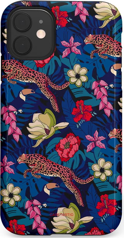 Casetastic Hoesje Geschikt voor Apple iPhone 11 - Stijlvolle Beschermende Duo-layer Case - Jungle parade