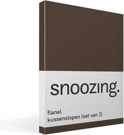 Snoozing - Flanel - Kussenslopen - Set van 2 - 50x70 cm - Bruin