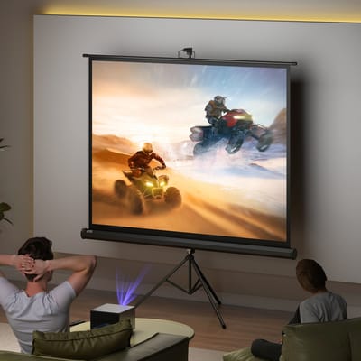 HOMCOM projectiescherm met statief 84 inch 4:3 draagbaar projectiescherm opvouwbare statiefdoeken voor thuisbioscoop, kamperen