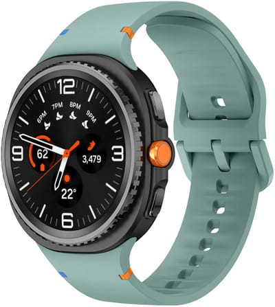 Strap-it Siliconen bandje met gespsluiting geschikt voor Samsung Galaxy Watch 9 (40/44mm) / Watch 8 (40/44mm) / 8 Classic (46mm) - dennengroen