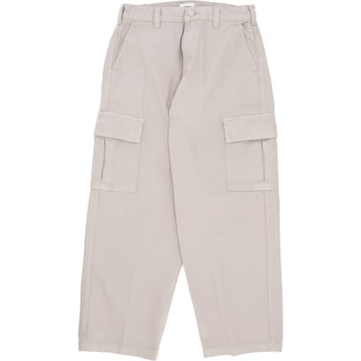 Lange heren cargo-denimbroek met grote pruik, zilvergrijs