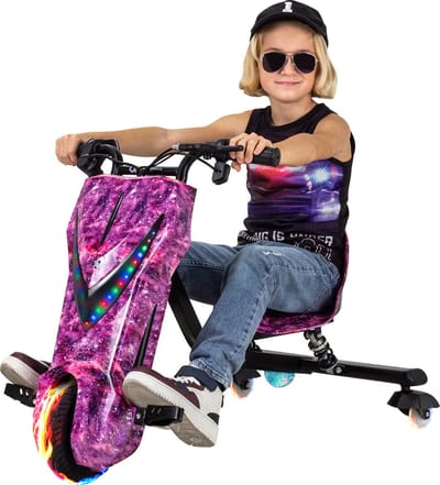 Play-on - Elektrische Drift Trike - Galaxy Paars - incl. Bluetooth speakers, LED-Verlichting - 15/20KM/H - DriftTrike -