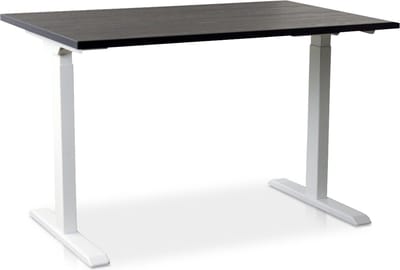 Zit-sta bureau snelslinger verstelbaar - MRC FAST FLEX | 120 x 80 cm | frame wit - blad zwart eiken