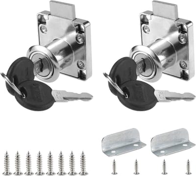 Veiligheidscilinders voor Meubels - 2 Sets Zinklegering Cam Locks met 4 Sleutels voor Kasten, Laden en Postbussen - Ideaal voor Thuis en Kantoor