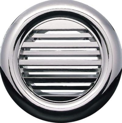 2x Ronde Ventilatie Rooster Ø40mm Zilver Chroom met Insectennet - Luchtrooster Toevoer Afvoer
