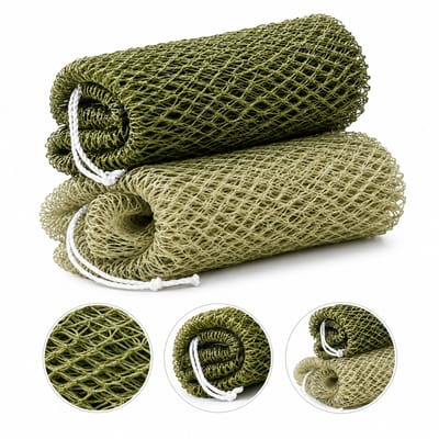BOTC Afrikaanse spons / net sponge - Massagespons - 2 Stuks traditionele SAPO spons - Ghanese scrub spons - Groen