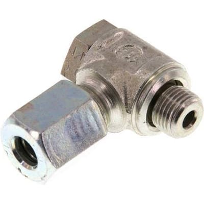 6L & G1/8'' Verzinkt Stalen Swivel Joint Snijringkoppeling Buitendraad 250bar Draaibaar ISO 8434-1