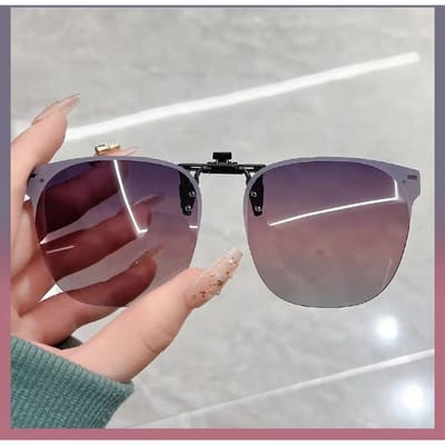 Heren Clip-on Zonnebril Gepolariseerd Flip-up Bril Dames Verloop Fotochromatisch Anti UV400 Zonnebril Nachtzicht Bril Polarized gray