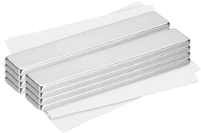 Magneten, zelfklevend, 60 mm x 10 mm x 3 mm, platte magneet, sterk, zelfklevend, met zelfklevende houder voor bureaus, borden, keukenkasten, zilver