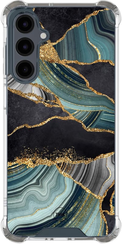 Shockproof hoesje geschikt voor Samsung Galaxy A16 - Marble jade stone - Schokbestendig - Verhoogde randen - TPU case - Extra Sterke Back Cover - Marmer - Transparant, Multi