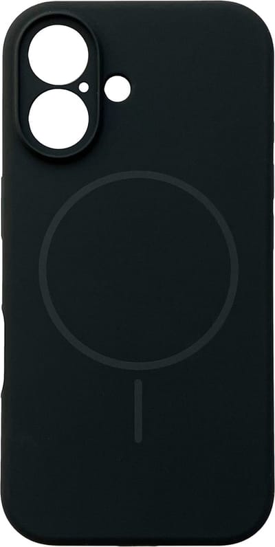 Casemania Hoesje Geschikt voor Apple iPhone 16 - Zwart - Zachte Liquid Siliconen Back Cover Case - Geschikt voor MagSafe - Zeer Sterke Magneet - Telefoon hoes met Camera Bescherming