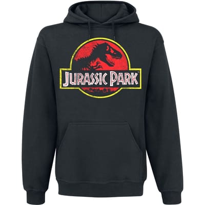 Jurassic Park Trui met capuchon - Distressed Logo - S tot 5XL - voor Mannen - zwart