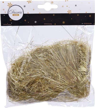 Decoris Lamettahaar Gestanst Goud - Kerstdecoratie - Engelenhaar Kerstboom - Kerstversiering binnen