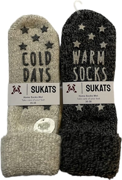 Sukats® Huissokken - Homesocks - 2 Paar - Maat 35-38 - Grijs/Antraciet - Wollen Sokken - Dames Huissokken - Slofsokken - Meerdere Maten en Varianten - Verwarmde Sokken