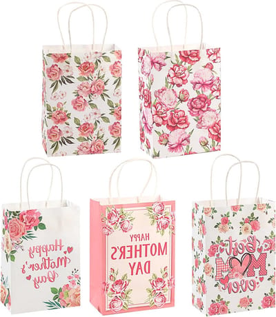 Luxe Roze Cadeautassen voor Moeder, 25x15x8cm, Perfect voor Moederdag, Bloemen en Geschenken