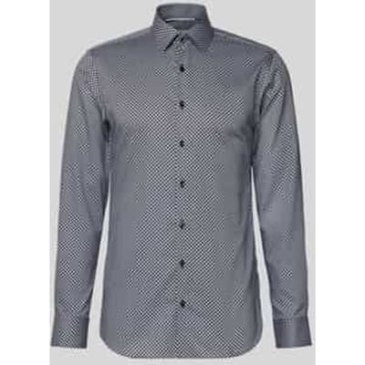 Slim fit zakelijk overhemd met kentkraag