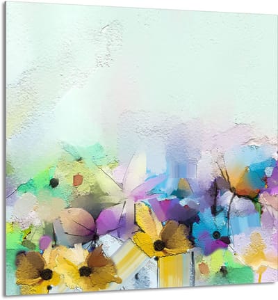 TMK ArtDeko - Glasplaat voor Keuken - 60x65 cm - Bloemen