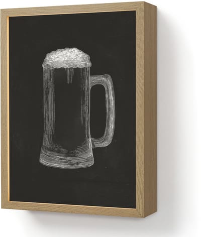 Wandlamp 30x40 cm - Oplaadbaar - Bierpul - Schuim - Krijttekening - Wandlampen binnen woonkamer - Slaapkamer lamp - Decoratieve nachtlamp - Vloerlamp draadloos