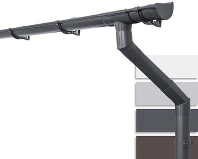 Halfronde dakgootset 100mm voor terras of carport - Professionele PVC afvoer